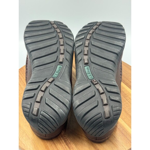 LL BEAN Men\'s Pebbled Leather Slip-on Shoes Sz 11 Fleece Lined Mule Style 71341 main image 11